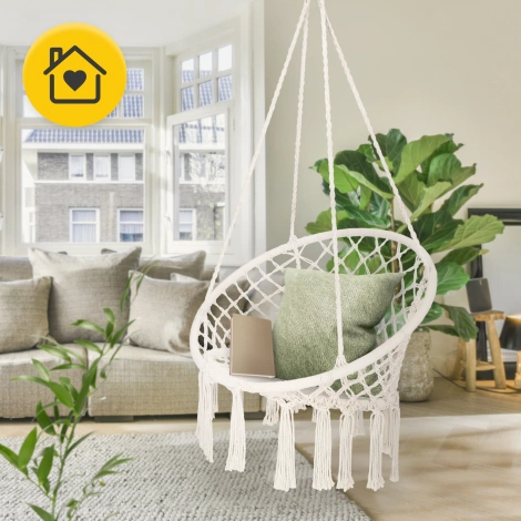 Huśtawka ogrodowa BOHO beżowa