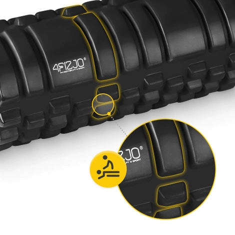 Wałek do masażu z wypustkami EVA 33 cm czarny