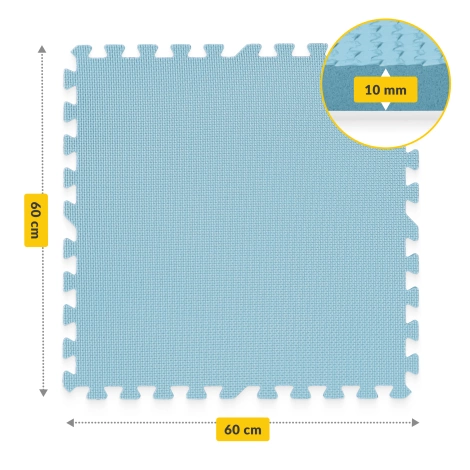 Mata edukacyjna dla dzieci puzzle 180 x 180 cm błękitna