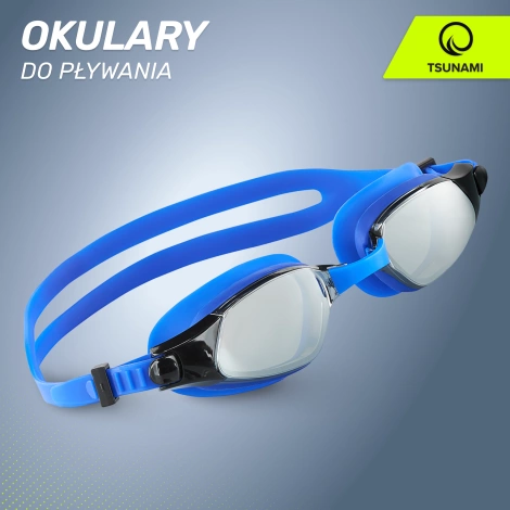 Okulary do pływania TSUNAMI niebieskie