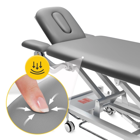 Stół do masażu i rehabilitacji elektryczny PURE+ szary