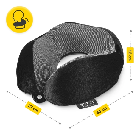 Poduszka podróżna rogal do spania czarna