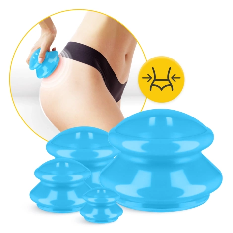 Bańki chińskie gumowe 4 szt. niebieskie