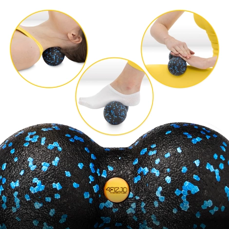 Wałek i piłki do rollowania i masażu EPP zestaw 6 szt. niebieski