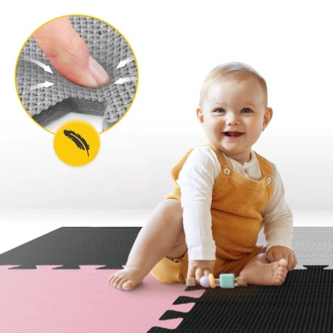 Mata edukacyjna dla dzieci puzzle 180 x 180 cm różowa