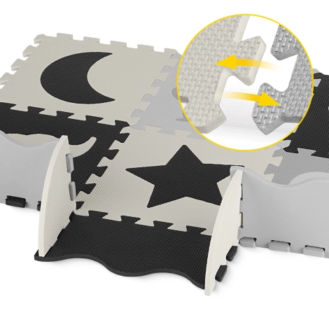 Mata edukacyjna dla dzieci puzzle 150 x 150 cm szara