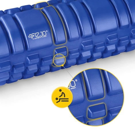 Wałek do masażu z wypustkami EVA 33 cm niebieski