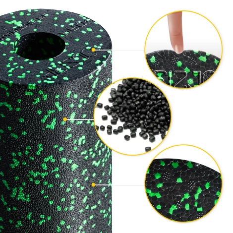 Wałek i piłki do rollowania i masażu EPP zestaw 3 szt. zielony