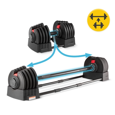 Regulowany hantel i sztanga 2w1 PREMIUM 2,5-40 kg