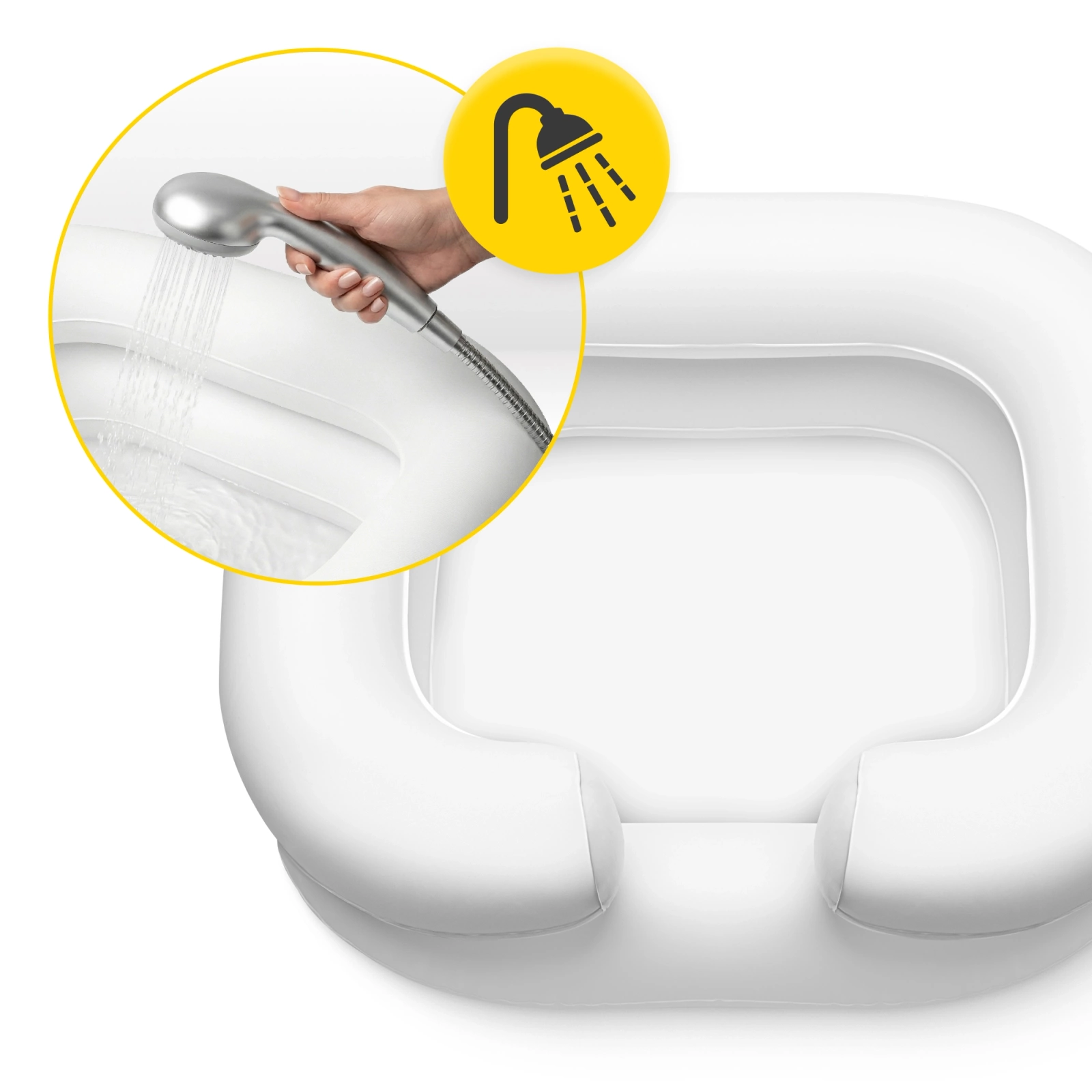 Nadmuchiwany basen do mycia głowy w łóżku