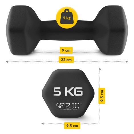 Hantelki żeliwne do ćwiczeń Classic 2 x 5 kg