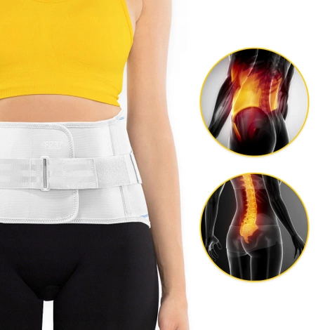 Pas ortopedyczny na kręgosłup lędźwiowy S jasnoszary