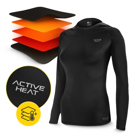 Koszulka termiczna unisex z długim rękawem - czarna, rozmiar M