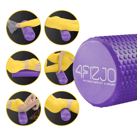 Wałek do masażu z wypustkami CARE+ 45 cm fioletowy