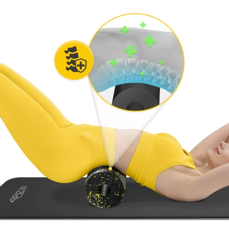 Wałek i piłki do rollowania i masażu EPP zestaw 3 szt. żółty