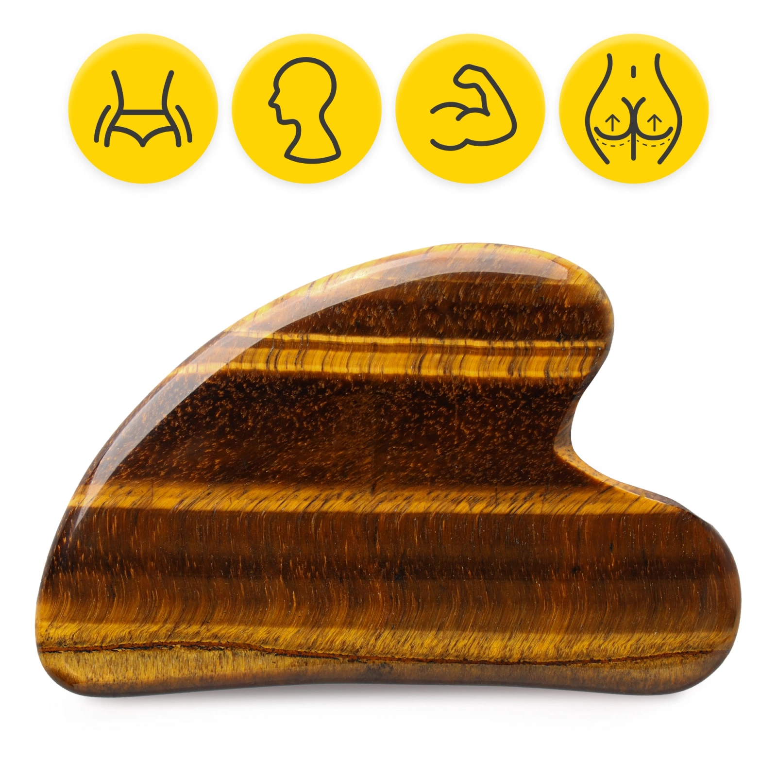Klasyczny kamień Gua Sha z naturalnego kwarcu Tygrysie Oko 