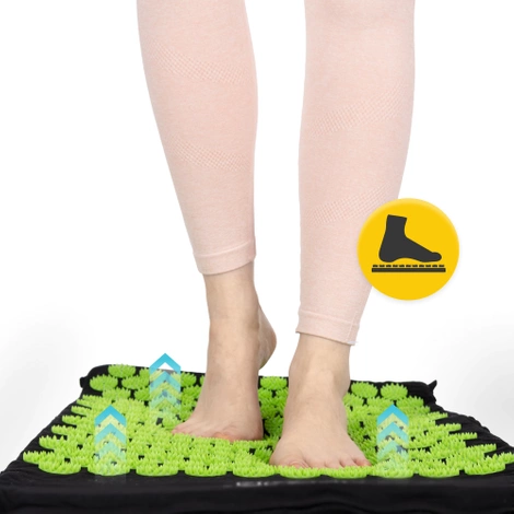 Duża mata do akupresury z poduszką klasyczna XL zielona