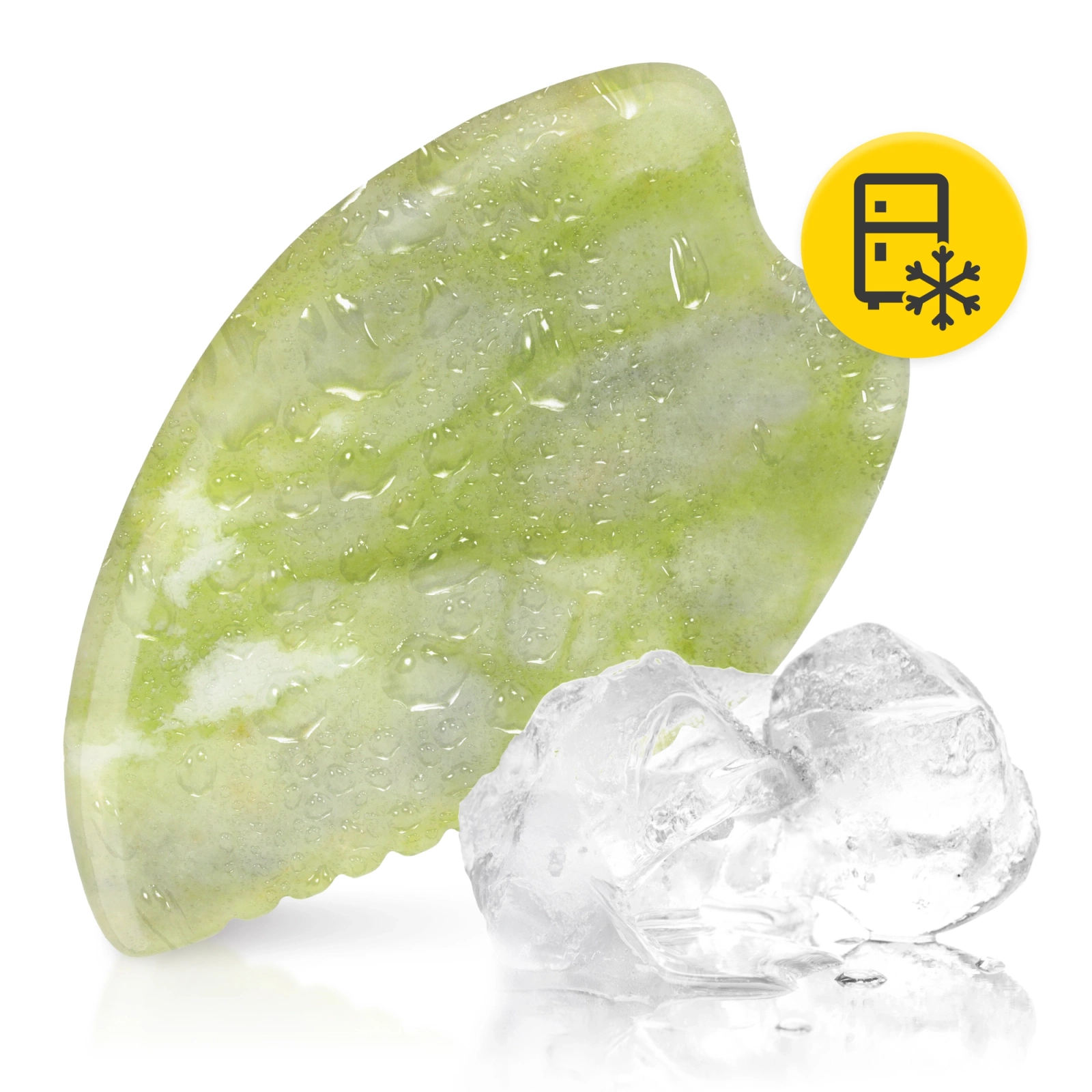 Karbowany kamień Gua Sha z naturalnego zielonego jadeitu