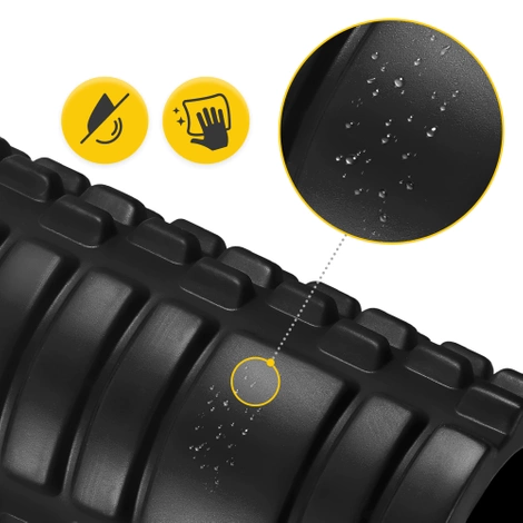 Wałek do masażu z wypustkami EVA 33 cm czarny