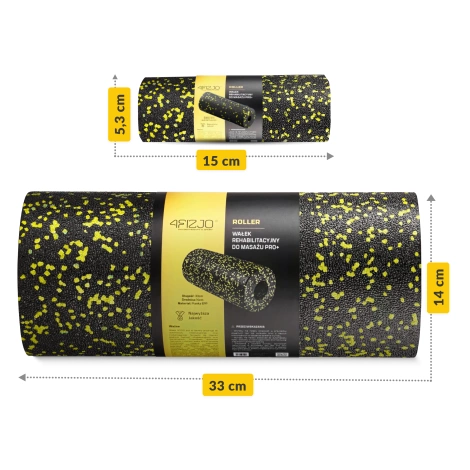 Wałek i piłki do rollowania i masażu EPP zestaw 6 szt. żółty