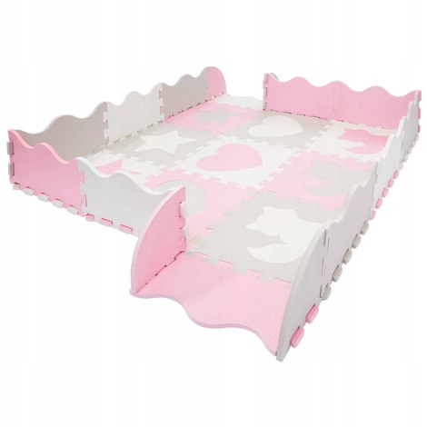 Mata edukacyjna dla dzieci puzzle 120 x 120 cm różowa