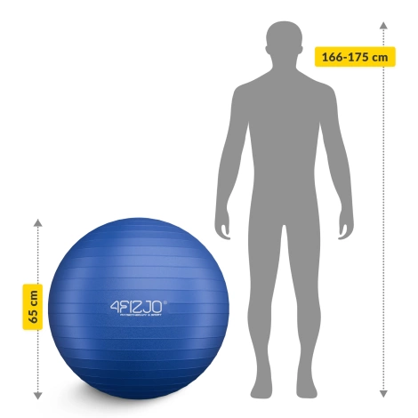 Piłka gimnastyczna dmuchana 75 cm granatowa