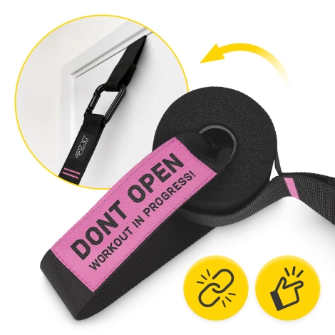 Kółka gimnastyczne do podciągania z ABS czarno-różowe