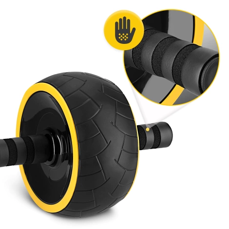 Kółko do ćwiczeń mięśni brzucha AB WHEEL XL żółte