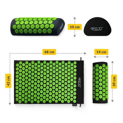 Mata do akupresury z poduszką klasyczna zielona