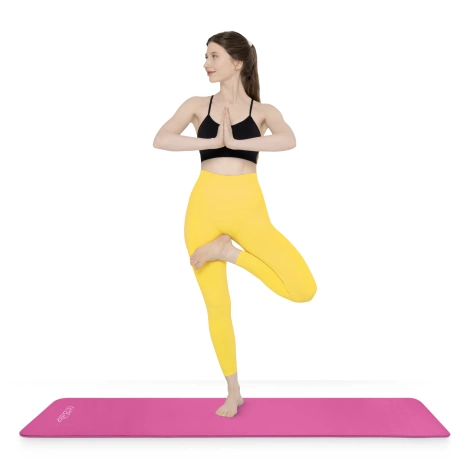 Mata do ćwiczeń fitness i jogi NBR 180 × 60 × 1 cm różowa