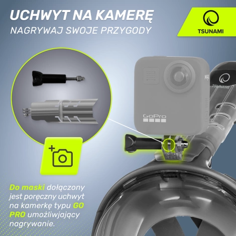 Maska do nurkowania pełnotwarzowa TSUNAMI S/M