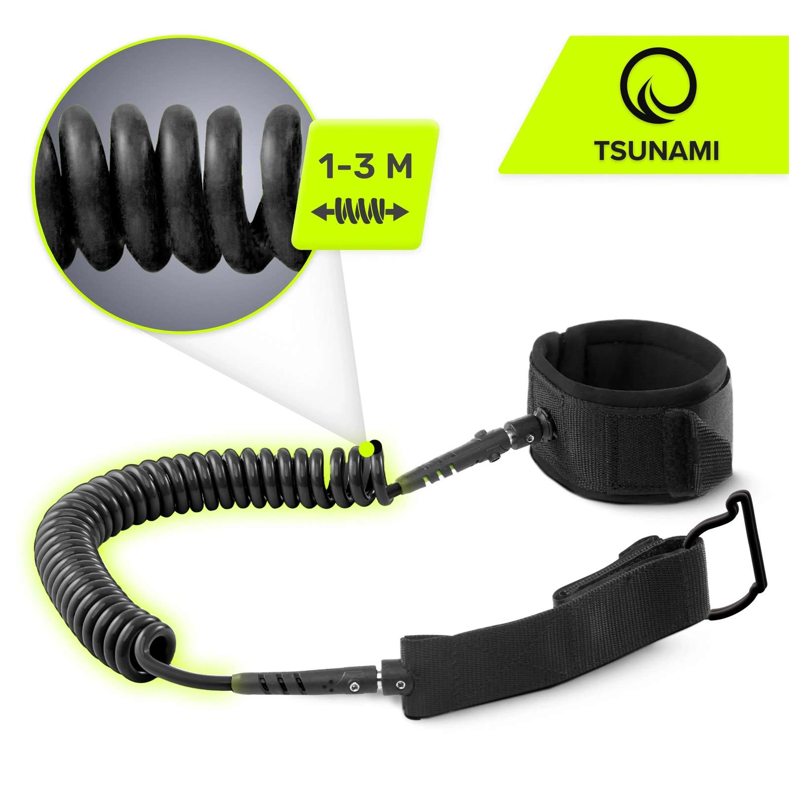 Bezpečnostní kabel pro SUP prkno TSUNAMI 3 m