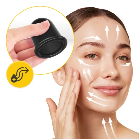 Silikonowe bańki chińskie 5 szt. FACE+ czarne