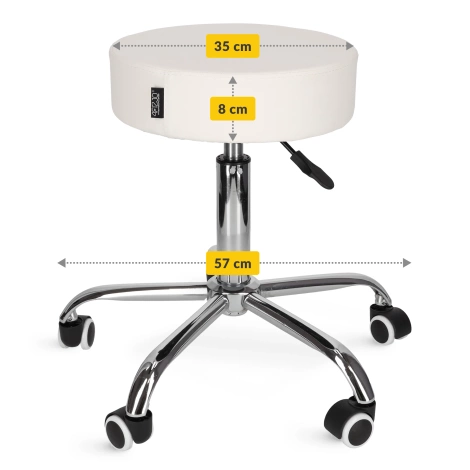 Taboret obrotowy do masażu PURE biały