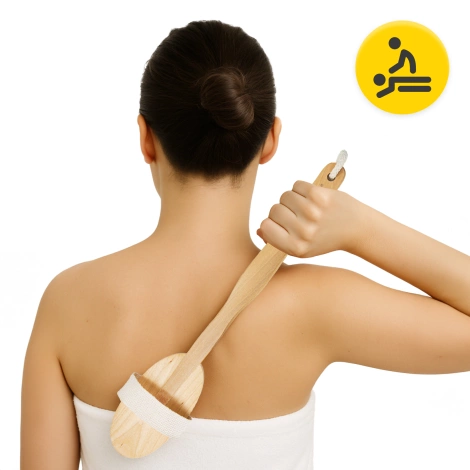 Długa szczotka do masażu ciała i kąpieli 2w1