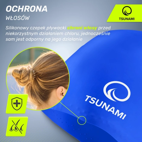 Czepek na basen unisex TSUNAMI granatowy