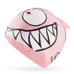 Czepek na basen dla dzieci TSUNAMI SHARK różowy
