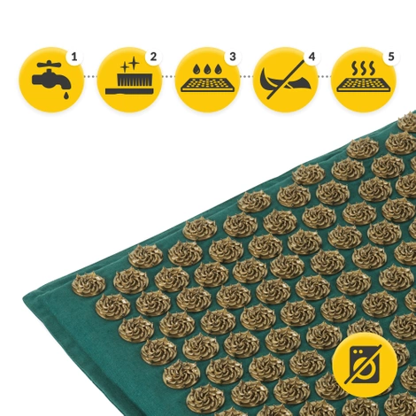 ECO Mata do akupresury z łuskami gryki i kokosem zielona