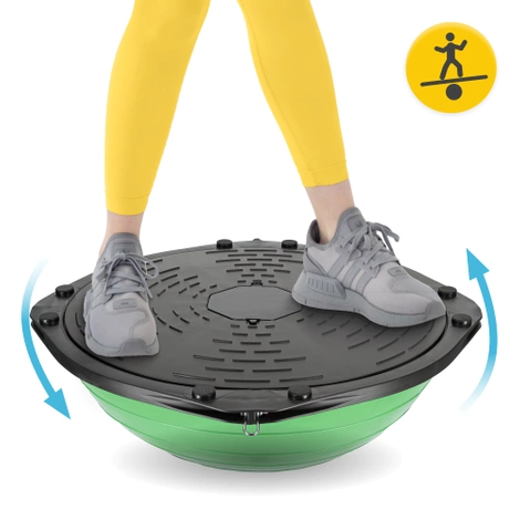 Półpiłka do balansowania równoważna z linkami zielona