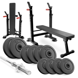 Zestaw kulturystyczny do ćwiczeń 50 kg - domowa siłownia