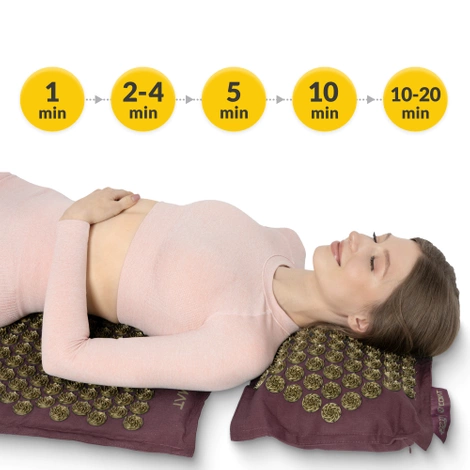 ECO Mata do akupresury z łuskami gryki i kokosem fioletowa