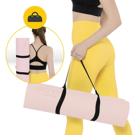 Mata do ćwiczeń i jogi antypoślizgowa TPE 1 cm różowa