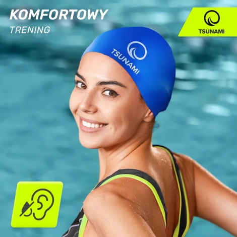 Czepek na basen unisex TSUNAMI granatowy