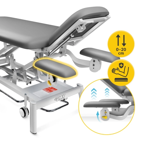Stół do masażu i rehabilitacji elektryczny PURE+ szary