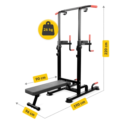 Poręcz wielofunkcyjna drążek z ławeczką PRO+