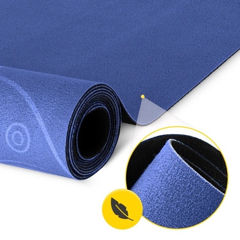 Zamszowa mata do jogi i ćwiczeń 1,5 mm niebieska