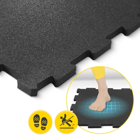 Mata ochronna gumowa na podłogę 4 szt. 48,5 x 48,5 x 2 cm