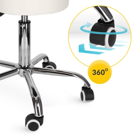 Taboret obrotowy do masażu PURE biały