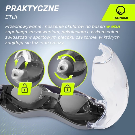 Okulary do pływania TSUNAMI czarne