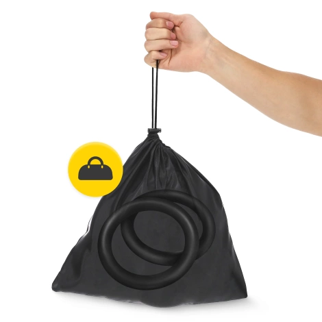 Kółka gimnastyczne do podciągania z ABS czarno-żółte